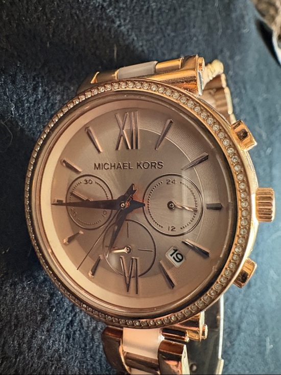 Michael Kors MK6598 Ritz Chronograph Two-Tone Rose Gold Link Bracelet Watch nwot